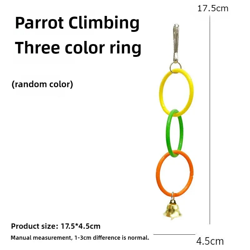 Parrot Swing Plaything Bird Cage with Bell Sound Colorful Climbing