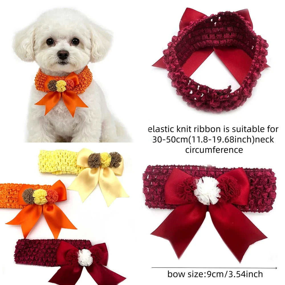 30/50pcs Fall Thanksgiving Large Dog Bowties - ProPawPet.com