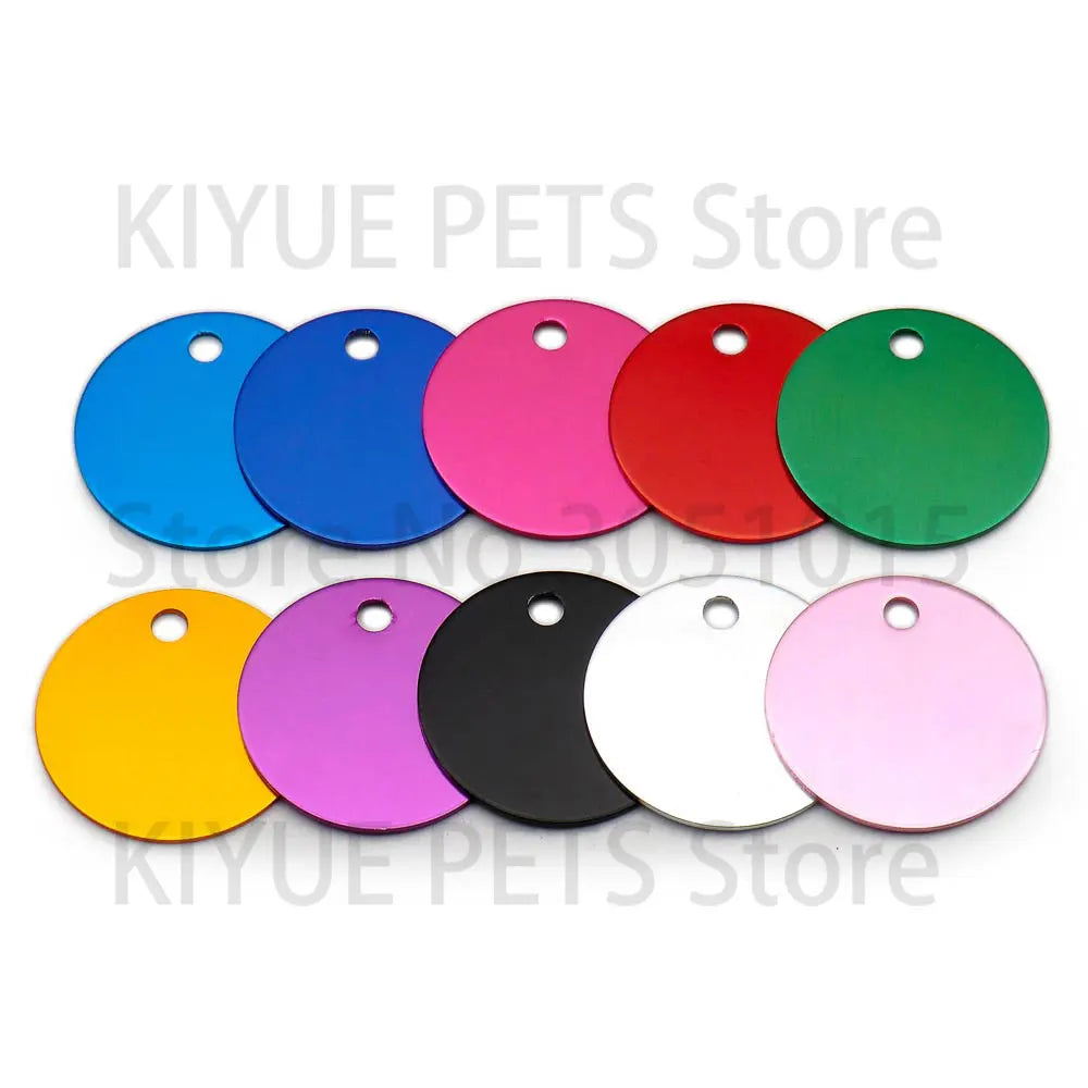20Pcs Round Shape Aluminum Pet ID Tag 2 - ProPawPet.com