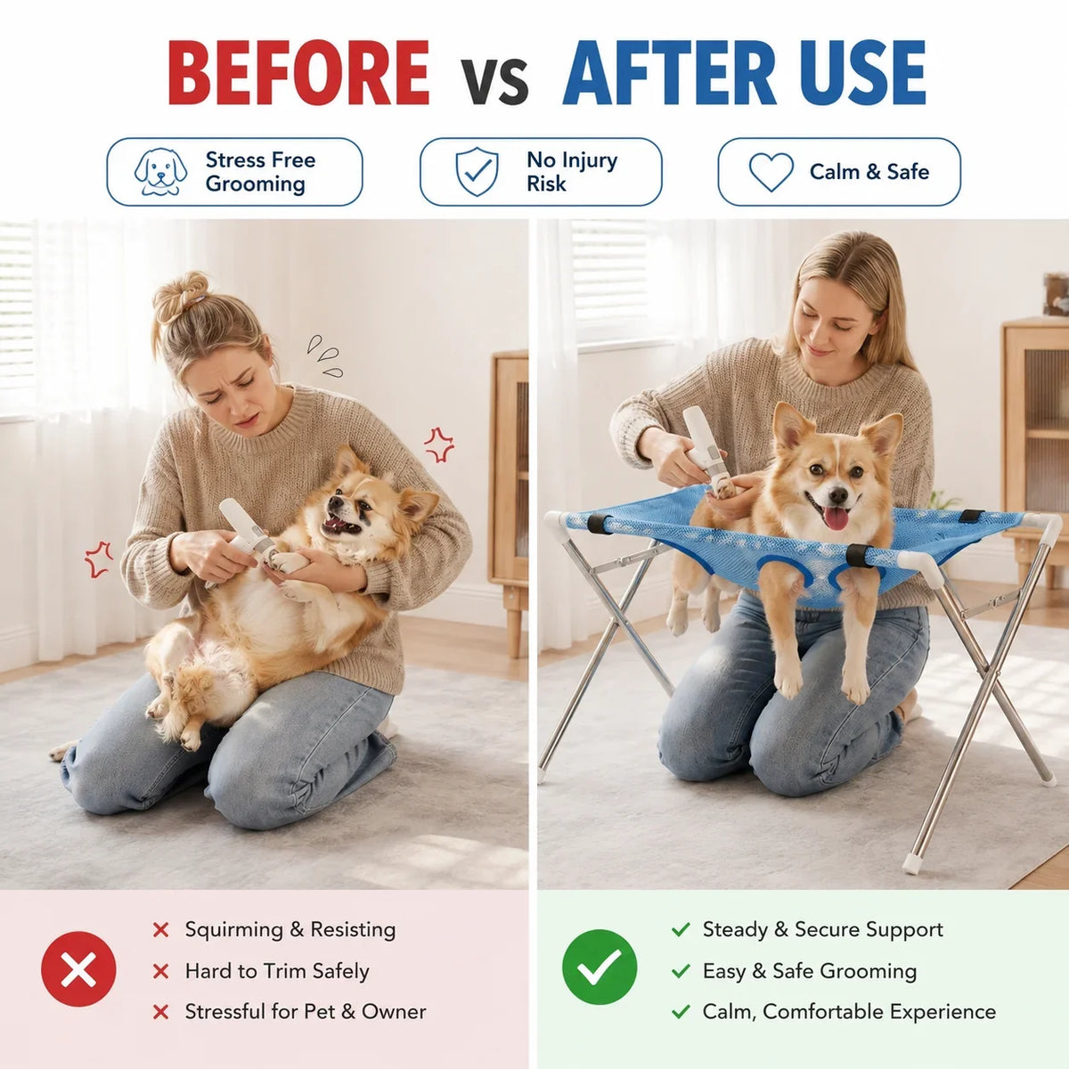 Portable Pet Beauty Hammock Stand Stainless - ProPawPet.com