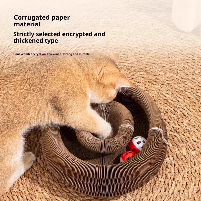 ZUJOLY Foldable Cat Scratcher with Bell & - ProPawPet.com