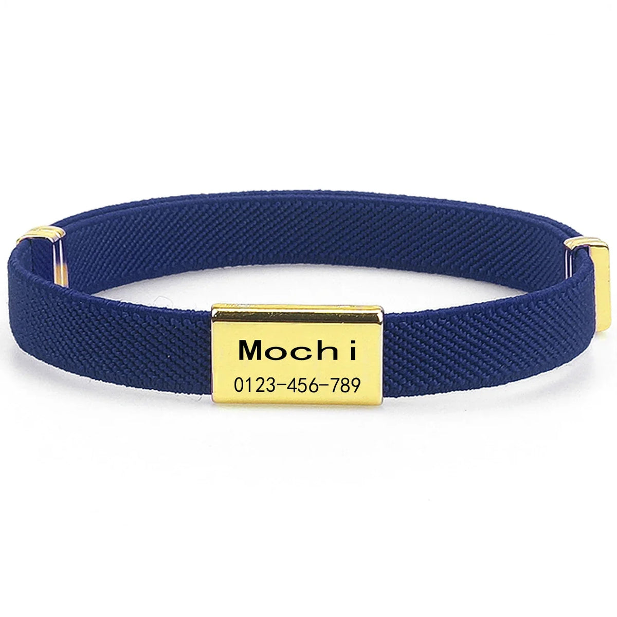Customizable Cat Collar with Engraved Name Tag, Adjustable