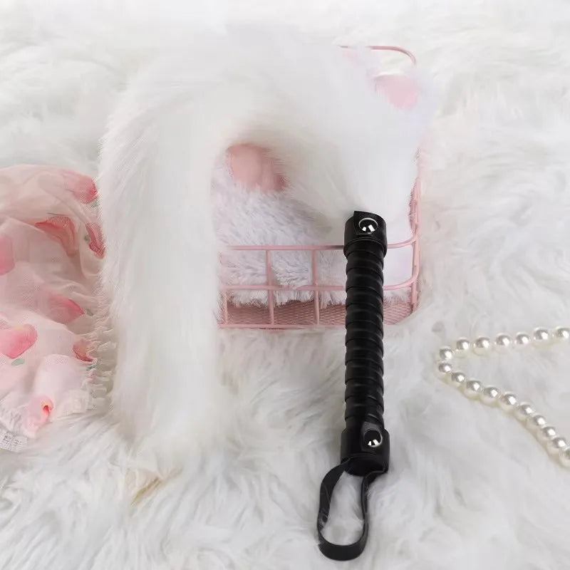 56cm PU Leather Handle Foxtail Horse Whip – Whips, Crops & Spurs