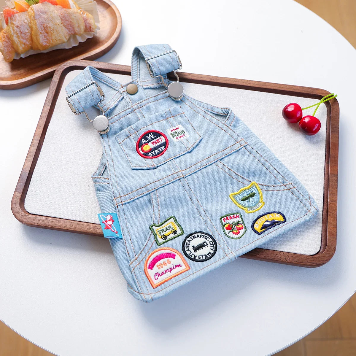 Pet Cat and Dog Clothes Retro Badge Denim - ProPawPet.com