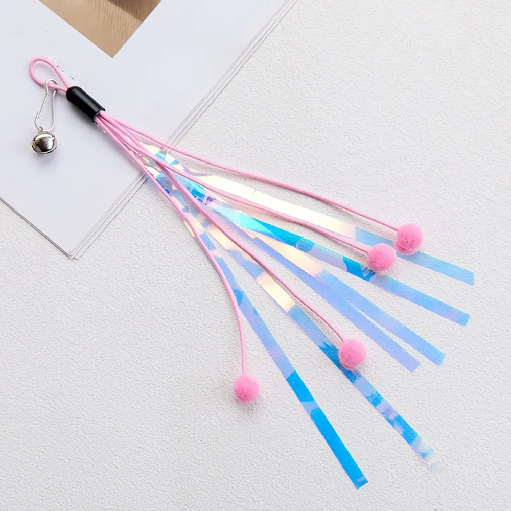 Colorful Tassels Cat Teaser Refills Soft Ball – Interactive & Puzzle Cat Toys