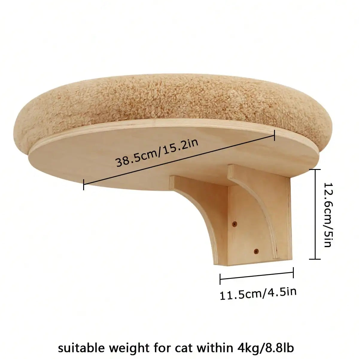 Wood 39.4in Wall-mounted Cat Roped Bridge for Indoor Steps – photo 8
