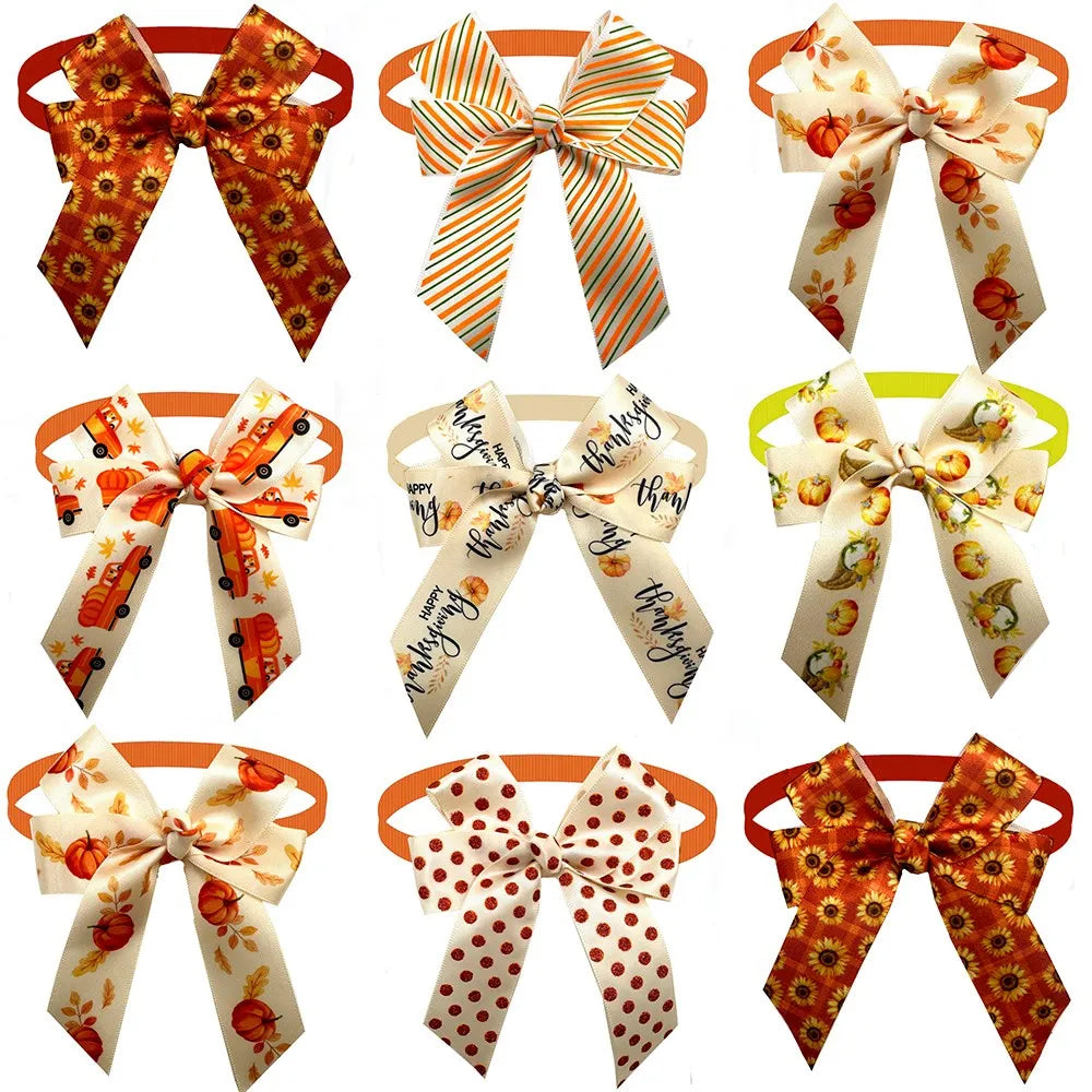50/30pcs Thanksgiving Small Dog Bowties Pet - ProPawPet.com
