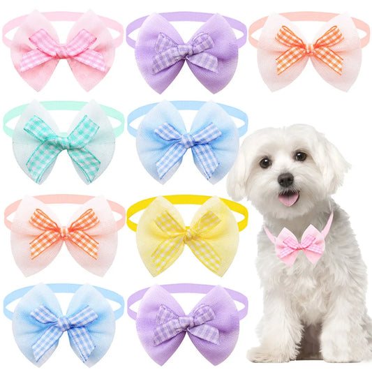 10PCS Lace Dog Bowties Mixed Colors Small - ProPawPet.com