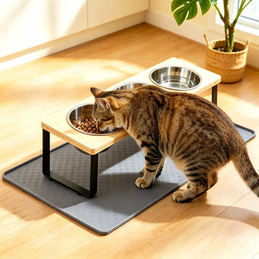 3 Bowls Elevated Cat Feeder 15° Tilted - ProPawPet.com