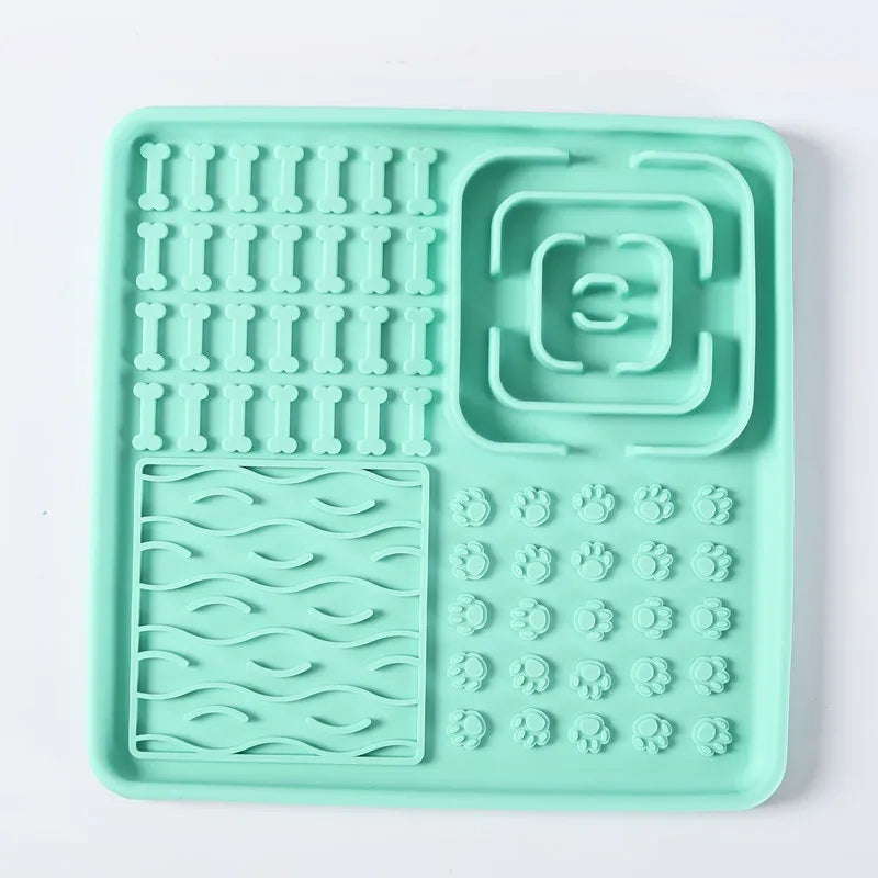 Interactive Silicone Pet Licking Mat, Slow Feeder Lick Pad – Dog Bowls & Feeders