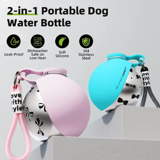 2-in-1 Portable Dog Water Bottle for Small - ProPawPet.com