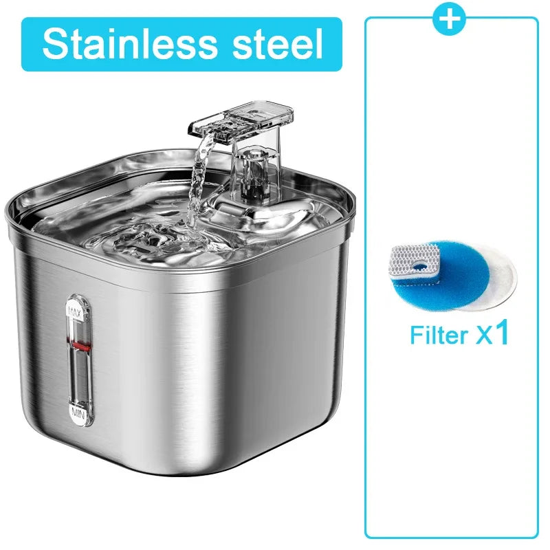 Stainless Steel Automatic Pet Water Dispenser – 4 Colors
