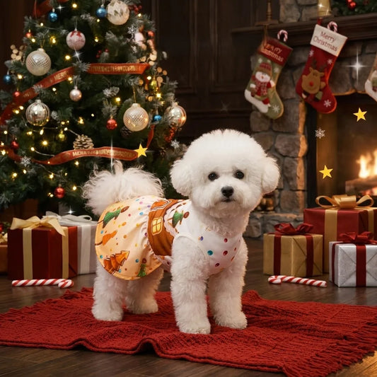 1 Christmas Pet Dog Dress, Gingerbread Man - ProPawPet.com