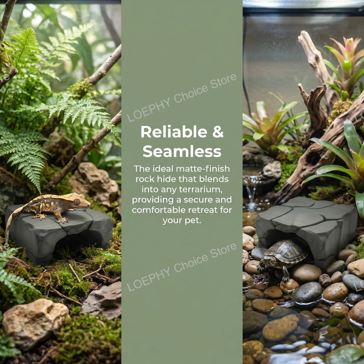 Stone Style Reptile Hideout Stone Reptile - ProPawPet.com
