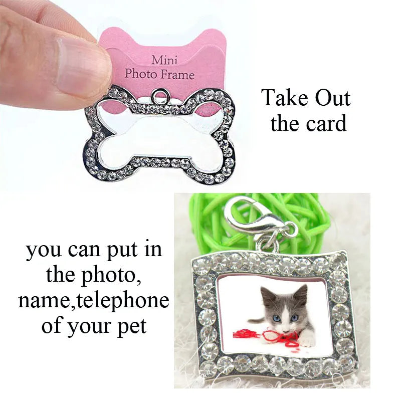 Dog ID Tag Pet Cat Collar Pendant Crystal - ProPawPet.com