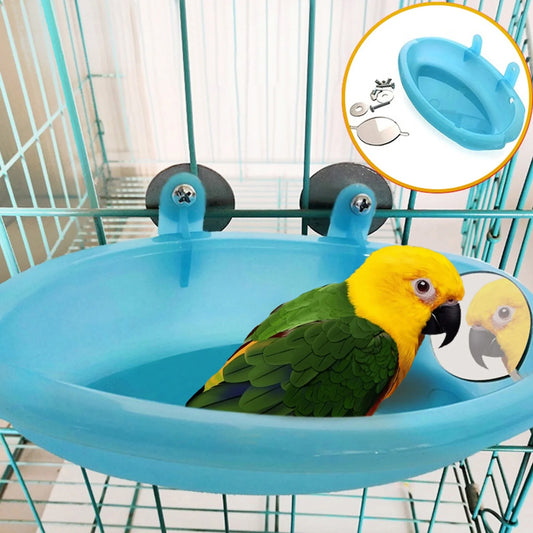 Mirrored Bird Bath Pet Cage Bath Basin - ProPawPet.com