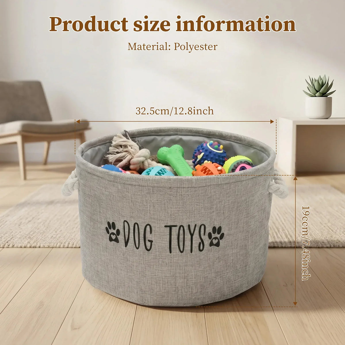 Dog Plaything Storage Bin Polyester Large Capacity Pet, Foldable