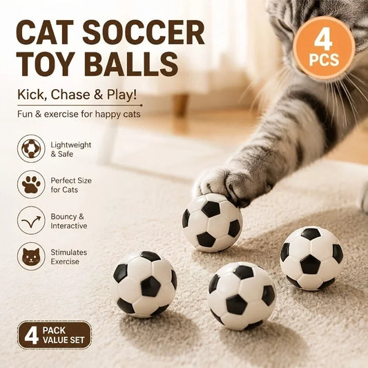 4-Pcs Cat Football Toy – Interactive Rolling - ProPawPet.com
