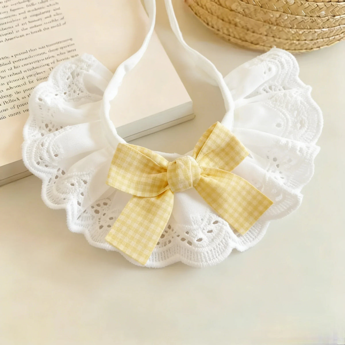 Pet Lace Bib Collar Plaid Bowknot Adjustable - ProPawPet.com