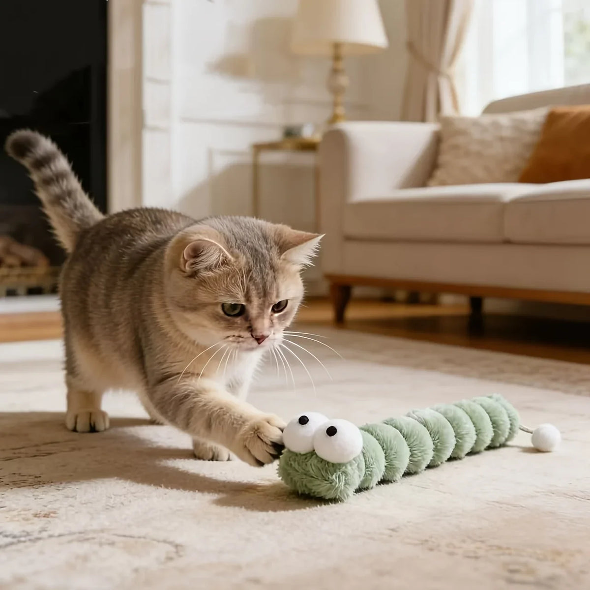 Cute Big-Eyed Caterpillar Cat Toy: Soft - ProPawPet.com