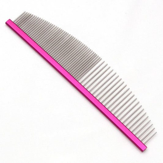 Puppy Grooming Comb Aluminum Handle Pink - ProPawPet.com