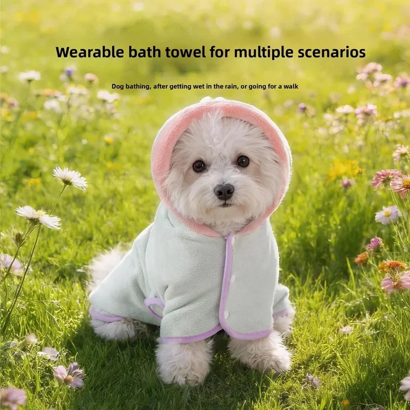 Pet Hooded Towel Bathrobe – Absorbent Cute - ProPawPet.com