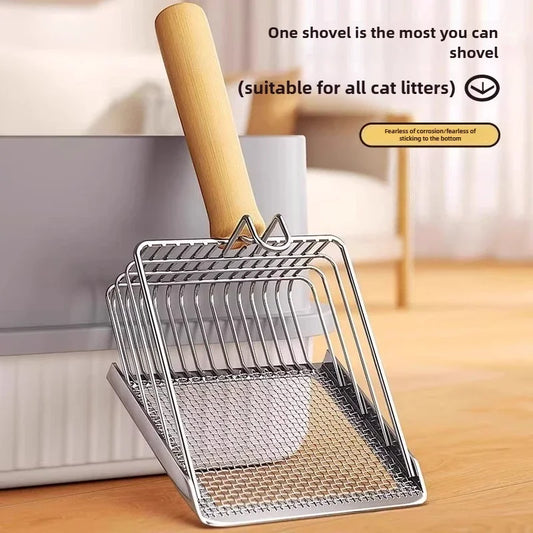 Cat Litter Shovel Wood Handle Metal Scooper - ProPawPet.com