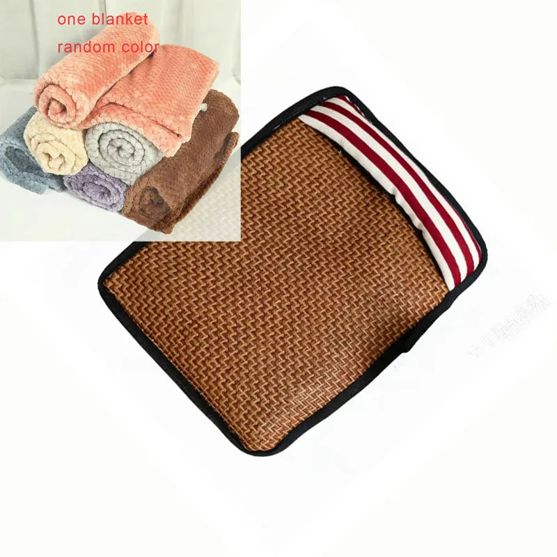 Summer Rattan Woven Mat Pet Pad Cotton Linen - ProPawPet.com