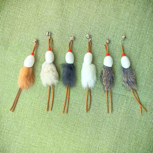 3/4pcs Plush Long Hair Fur Cat Toy Teaser - ProPawPet.com