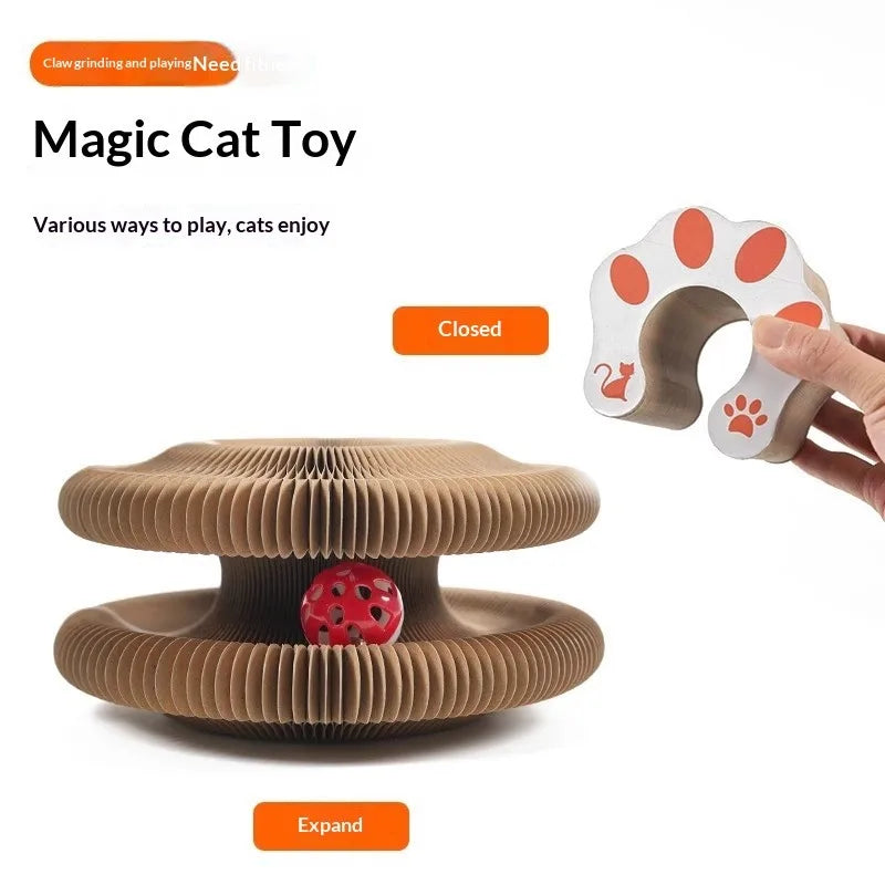 ZUJOLY Foldable Cat Scratcher with Bell & - ProPawPet.com