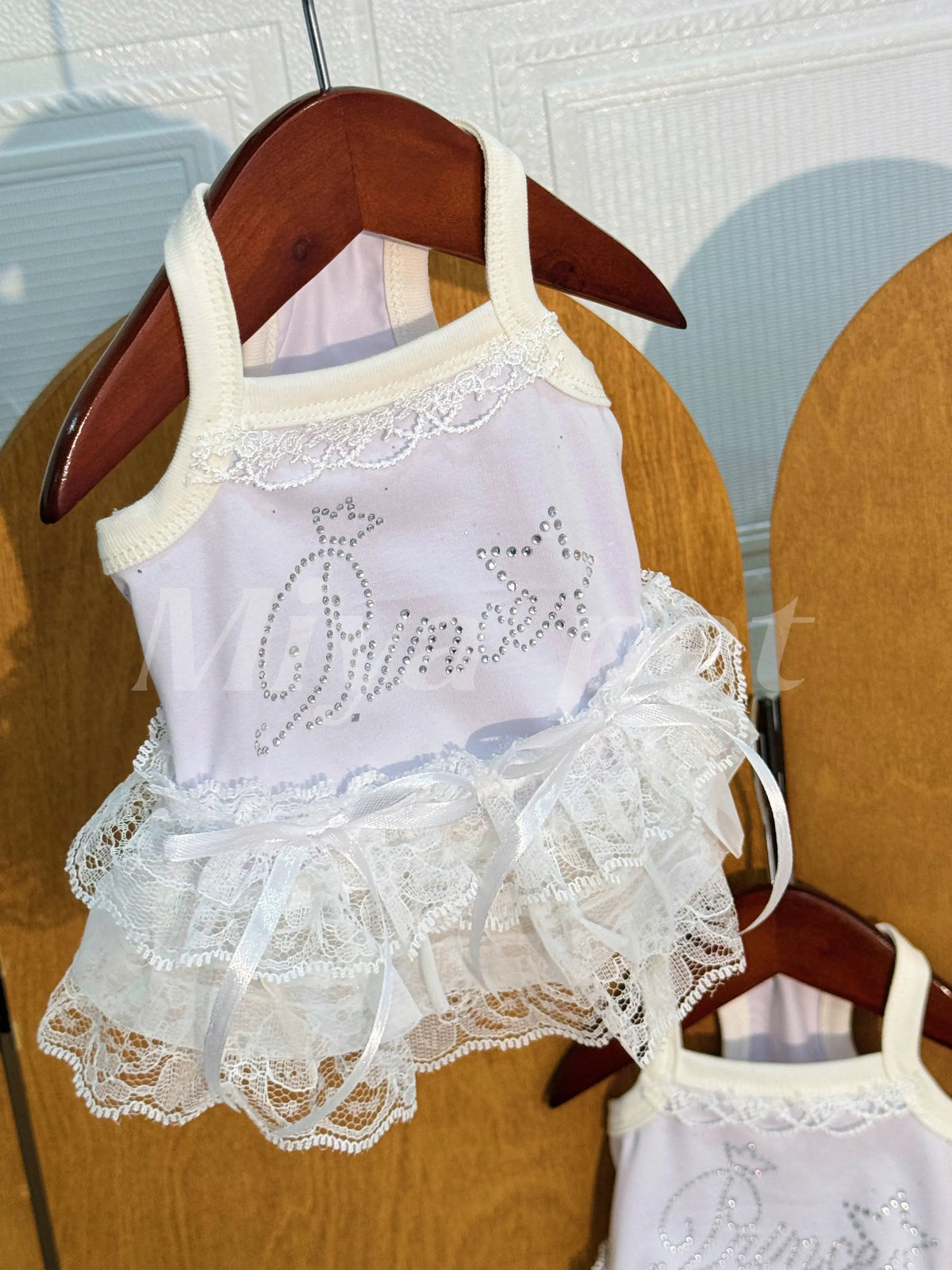 Pure Cotton Pet Strap Dress Lace Rhinestone - ProPawPet.com