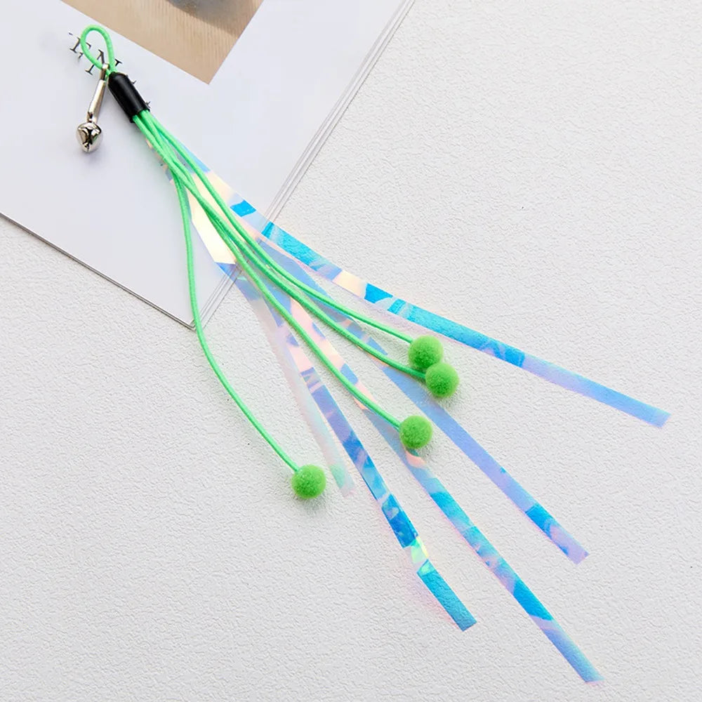 Colorful Tassels Cat Teaser Refills Soft Ball – Interactive & Puzzle Cat Toys