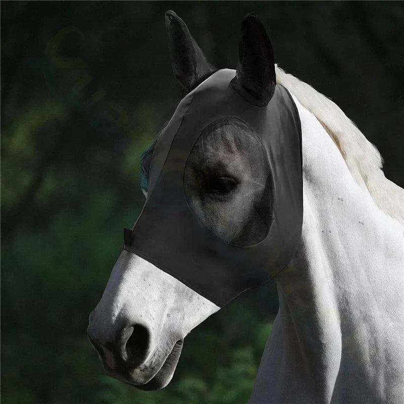 Horse Face Shields Anti Fly Masks Mosquito Elastic Mesh, Breathable