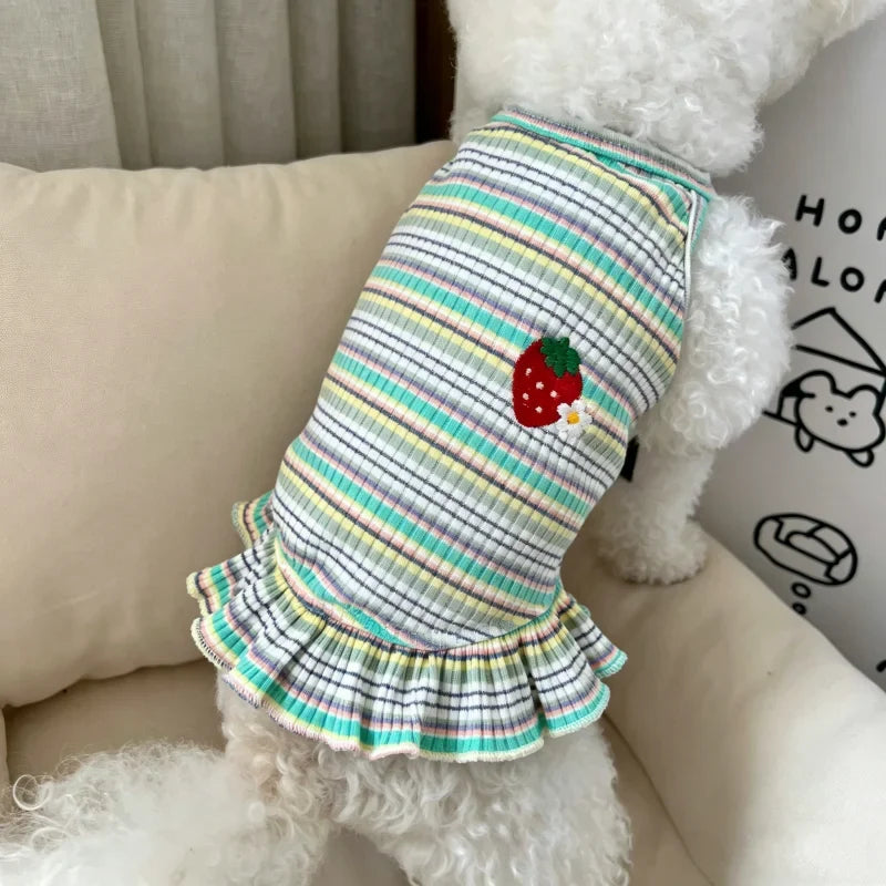 Thin Cooling Dog Dress Striped Dog Clothes - ProPawPet.com