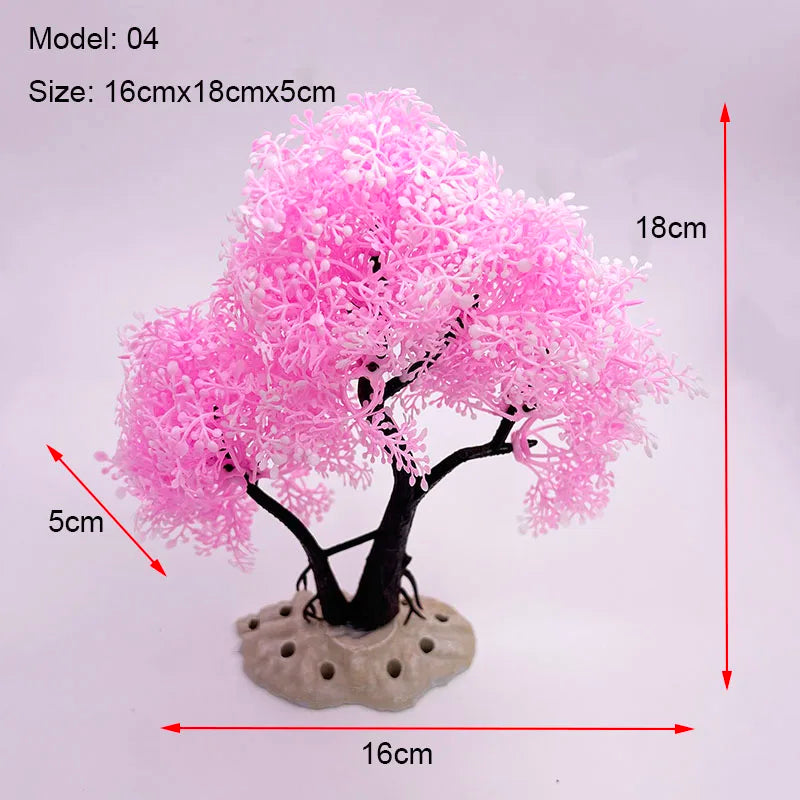 Aquarium Decoration Fish Tank Plastic Plant – 4 Colors