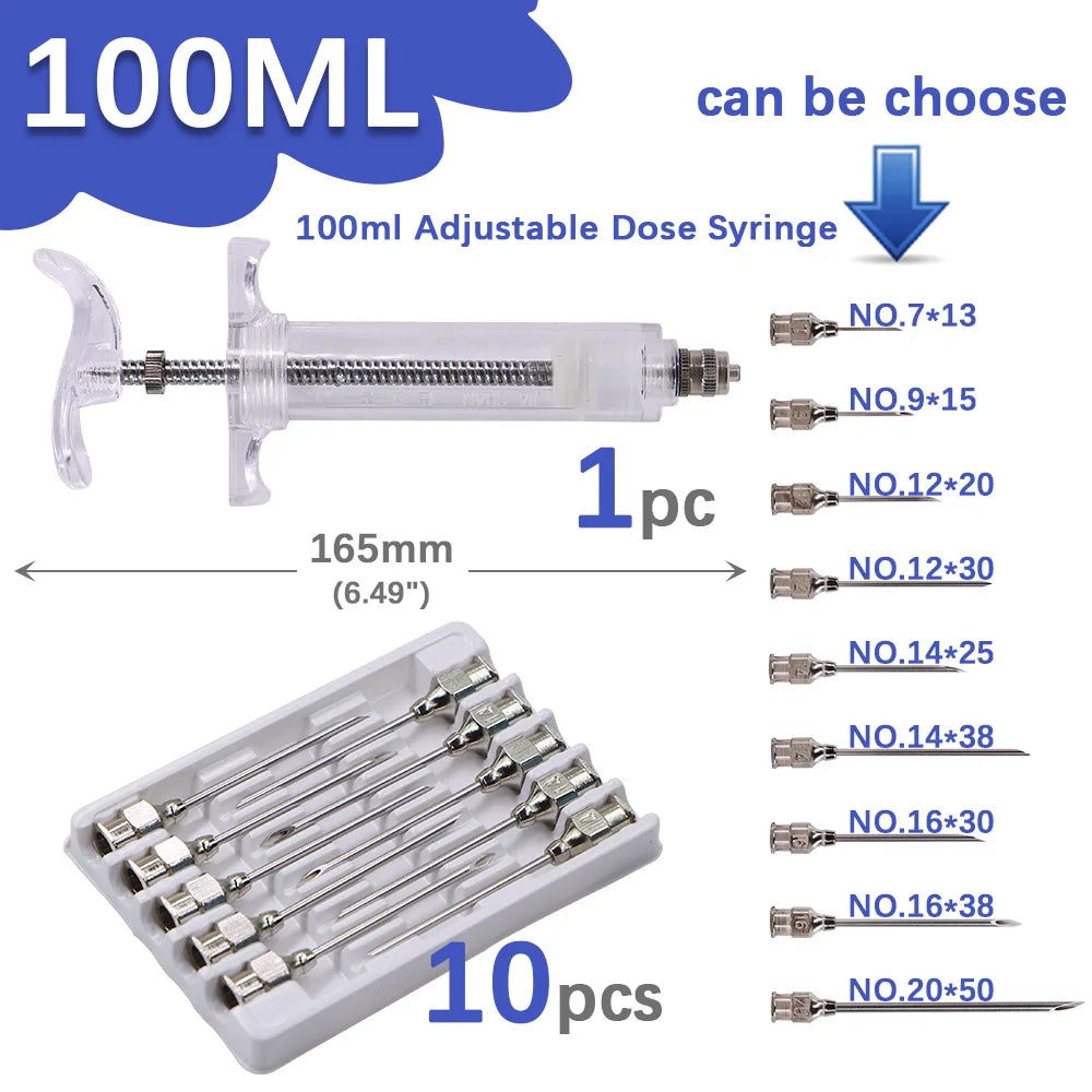 20/50/100ml Transparent Syringes Adjustable - ProPawPet.com