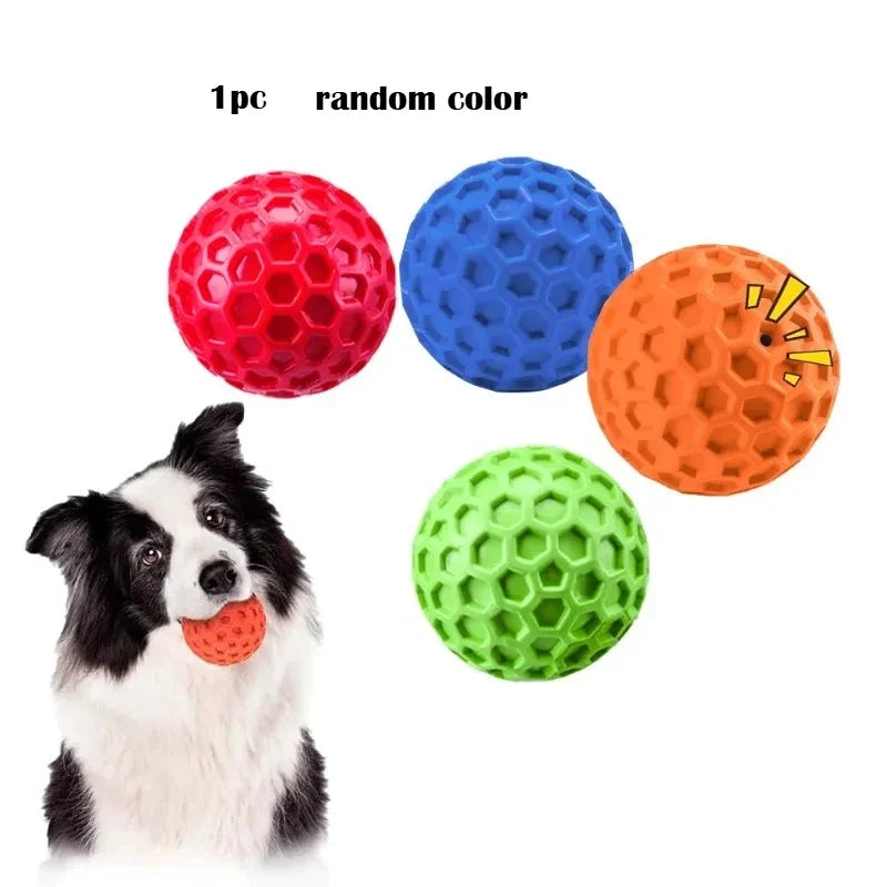 Rubber 1- Indestructible Squeaky Dog Toys – 2 Colors