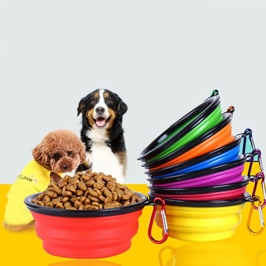 Collapsible Pet Silicone Dog Food Water Bowl - ProPawPet.com