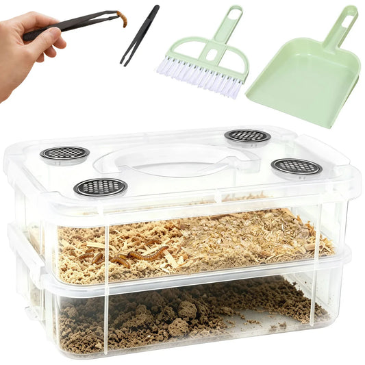 Mealworm Breeding Box Silkworm Feeder Bin - ProPawPet.com