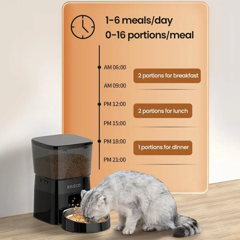 ROJECO Automatic Pet Feeder Button Version - ProPawPet.com