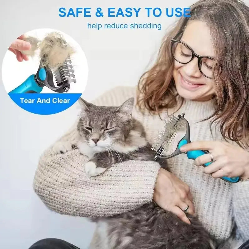 2-in-1 Stainless Pet Deshedding Brush – Dog - ProPawPet.com