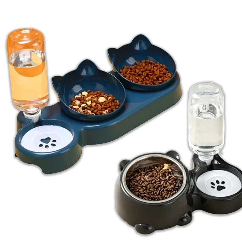 3 in 1 Anti-tip Cat Pet Feeder Automatic - ProPawPet.com