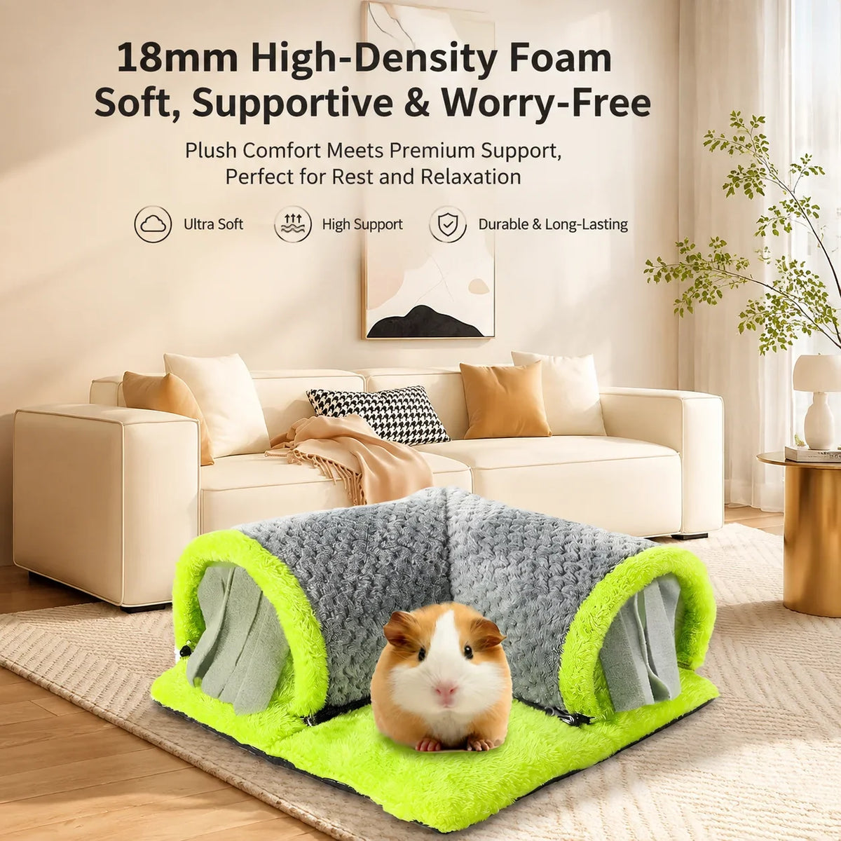 Plush Small Animal Tunnel Bed With Privacy - ProPawPet.com