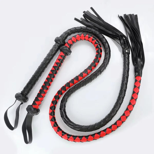 143cm PU Leather Horse Whip - Durable Riding - ProPawPet.com