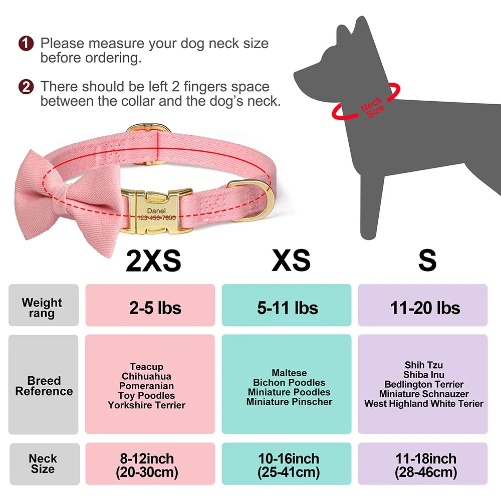 Personalized Dog Collar Cute Bowtie Dog - ProPawPet.com