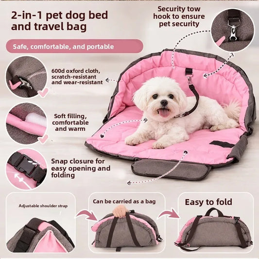 2‑in‑1 Portable Pet Travel Bag, Foldable - ProPawPet.com