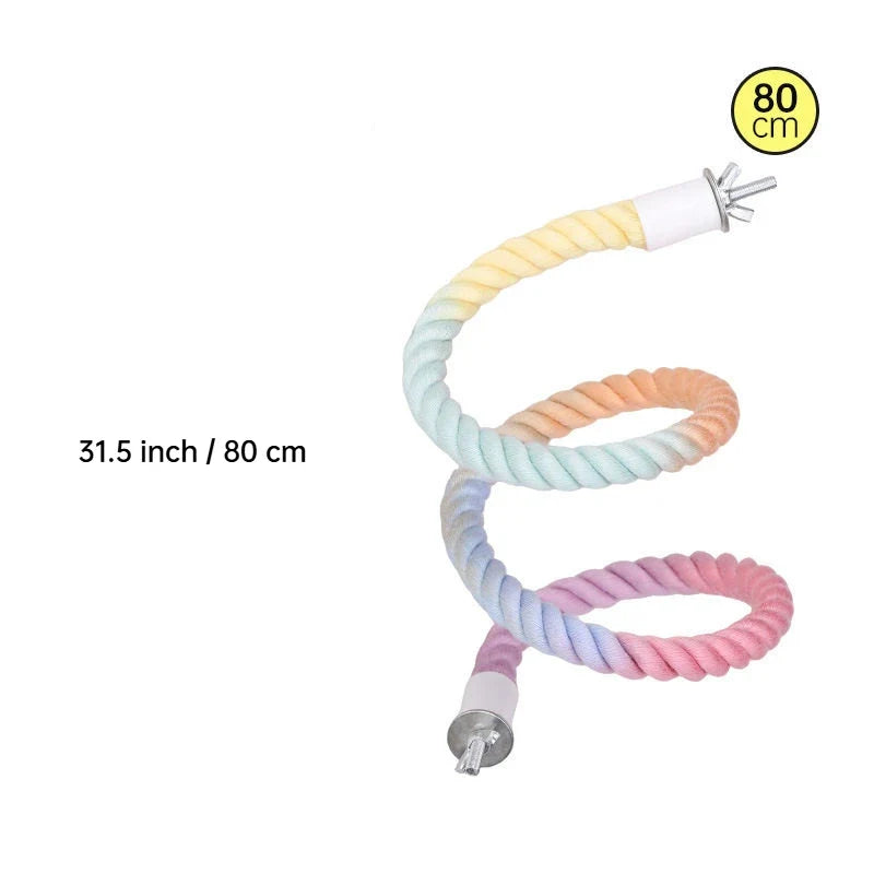 Bird Rope Perches Gradient Colorful Bendable Climbing – 5 Colors