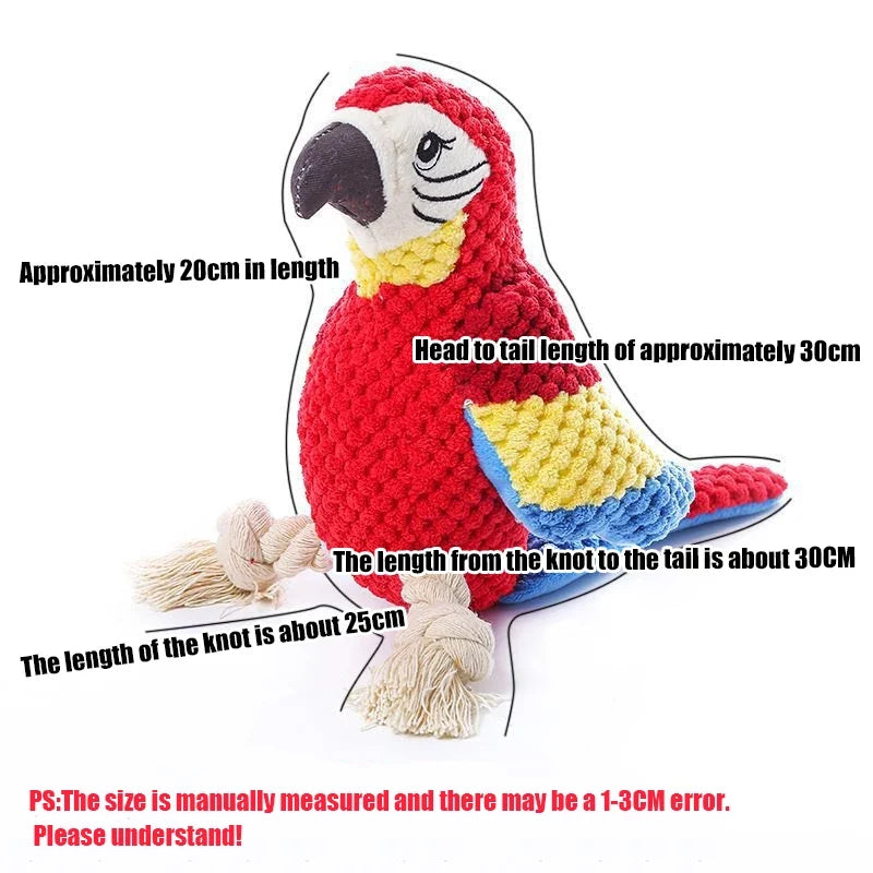 Parrot Shaped Dog Plaything with Squeaking Filling Suitable – Bird Toys & Play