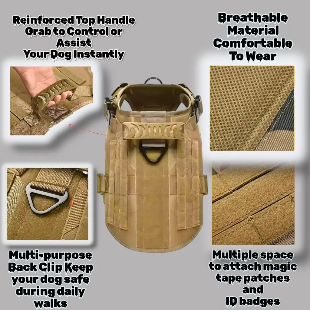 Tactical Dog Harness, Adjustable No-Pull - ProPawPet.com