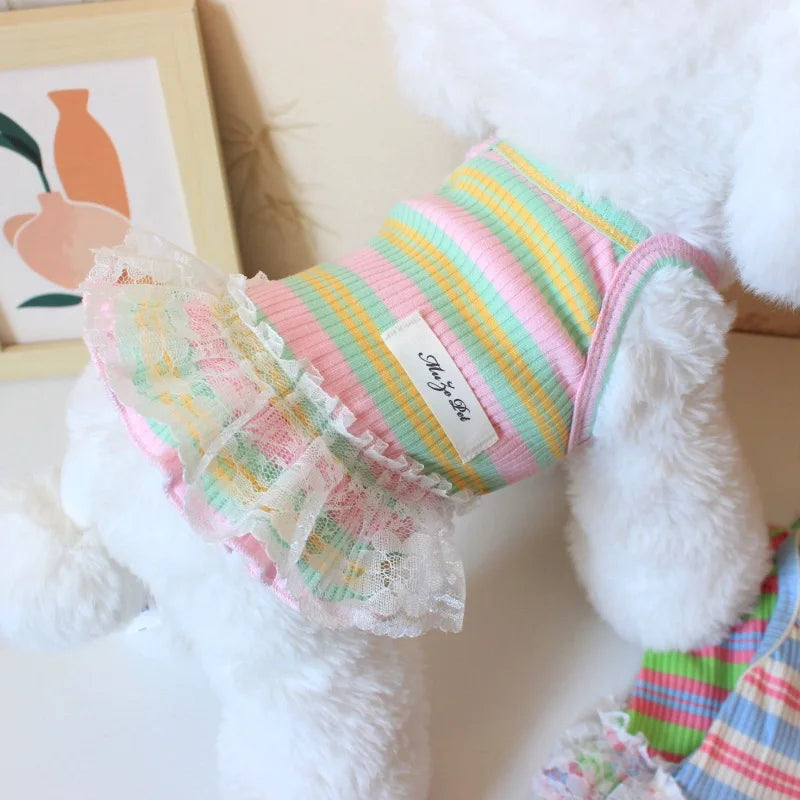 Thin Cooling Dog Dress Striped Dog Clothes - ProPawPet.com